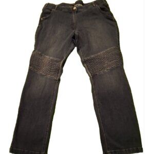 Ulla Popken Women's 18/36 Dark Elastic Waist Straight Leg Stretch Pockets Jeans